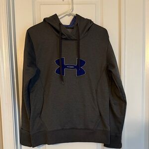 Under Armour Men's Charcoal Hoodie with Blue Logo